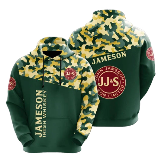 Jameson Irish Whiskey Camo Pattern 3d Hoodie Moonbestprint