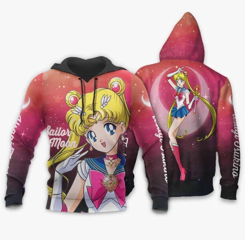 Sailor Moon Usagi Tsukino Transform Pink 3d Hoodie Zip Hoodie Moonbestprint