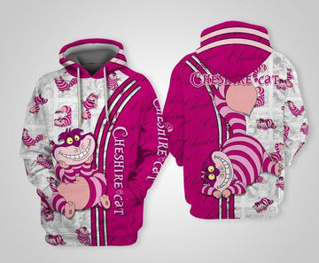 Chesire Cat Alice In Wonderland Cartoon, Chesire Cat Comics Book Patterns All Over Print Hoodie, Zip Hoodie Moonbestprint