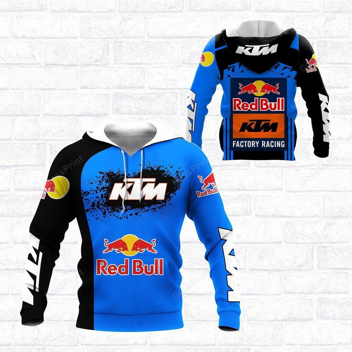 Red Bull Ktm Racing, Ktm Racing Team Factory Racing All Over Print Hoodie, Zip Hoodie 60 Moonbestprint