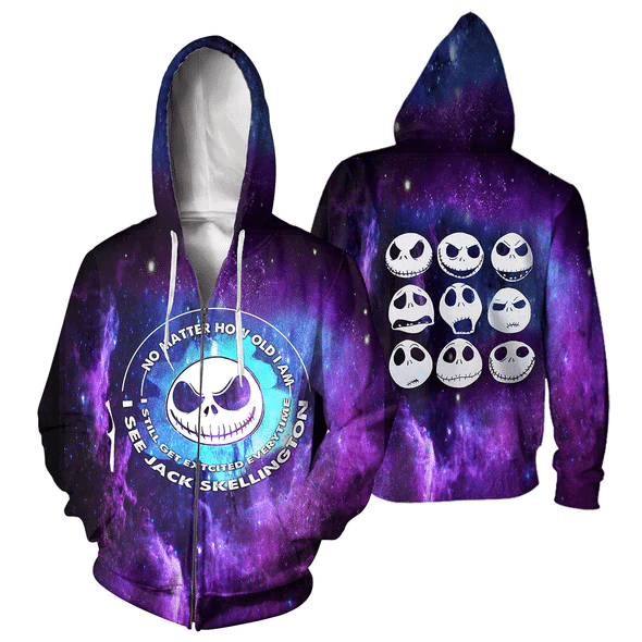 Jack Skellington No Matter How Old I Am 62 Fan Gift Stylist Unisex Cartoon Graphic Outfits Aop Hoodie, Zip Hoodie Moonbestprint
