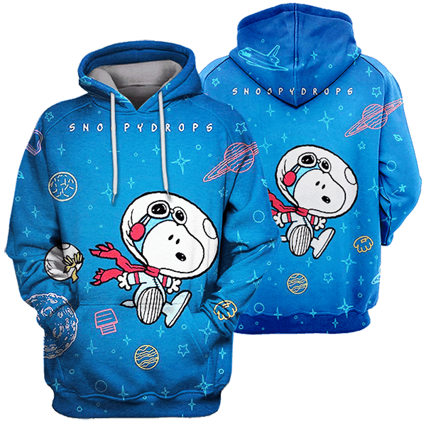 Snoopy The Peanuts, Snoopy Drops, Snoopy Galaxy Aop Hoodie Moonbestprint