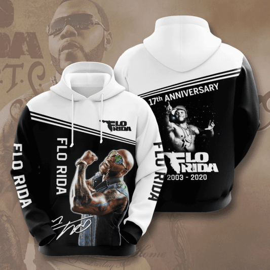 Flo Rida 17th Anniversary 2003 2020 Signature Design Gift For Fan Custom 3d Hoodie All Over Printed Hoodie Moonbestprint