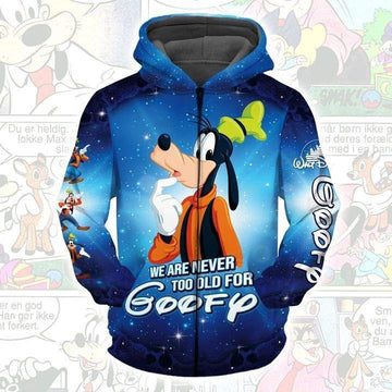 Cartoon Character Never Goofy 3d All Over Printed Shirt Zip Hoodie 3d Hoodie Zipper Hoodie Moonbestprint