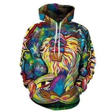 Meditating Rafiki Colorful Men And Women 3d Hoodie Moonbestprint