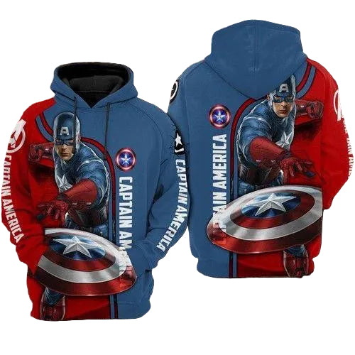 Marvel Avengers Captain America Throws His Shield 3d Hoodie Zip Hoodie Moonbestprint