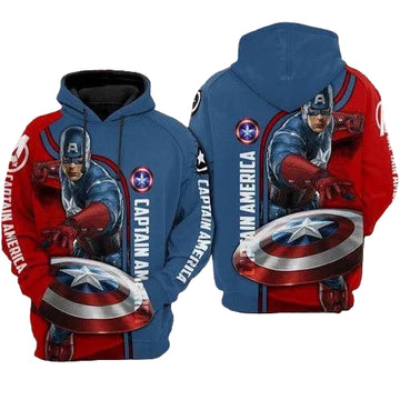 Marvel Avengers Captain America Throws His Shield 3d Hoodie Zip Hoodie Moonbestprint