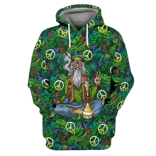 Peace Old Hippie Smoke For Men And Women 3d Hoodie Zip Hoodie Moonbestprint