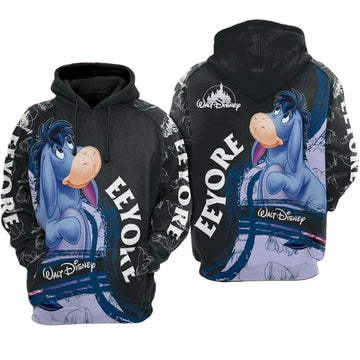Eeyore Blue And Black And White Over Print 3d Hoodie Zip Hoodie 6 Moonbestprint