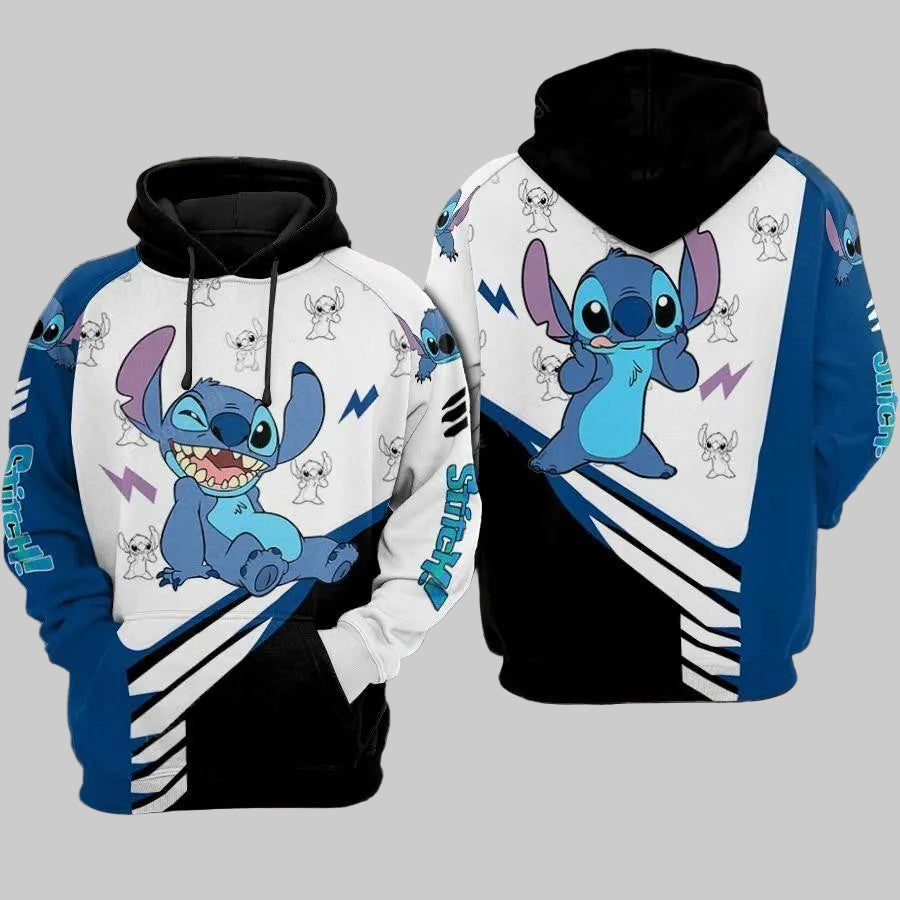 Stitch Disney, Stitch Lightings Pattern Aop Hoodie Moonbestprint