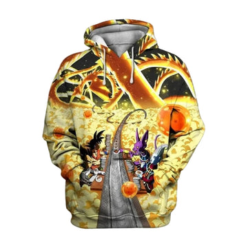 Goku With Majim Boo Cartoon Dragon Ball Anime Manga 14 Over Print 3d Hoodie Zip Hoodie Moonbestprint