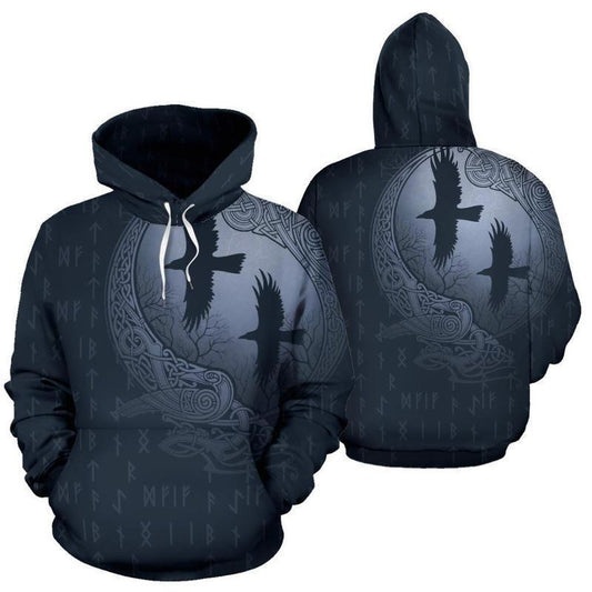 For The Vikings Lovers The Crow Fly 3d Hoodie Moonbestprint