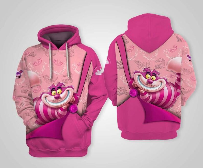 Cheshire Cat Alice In Wonderland Fan Gift, Funny Cheshire Cat All Over Print Hoodie, Zip Hoodie Moonbestprint