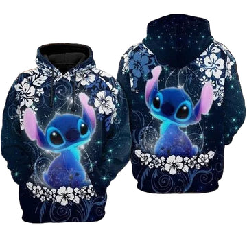 Lilo And Stitch Cute Lover Iv 3d Hoodie Zip Hoodie Moonbestprint