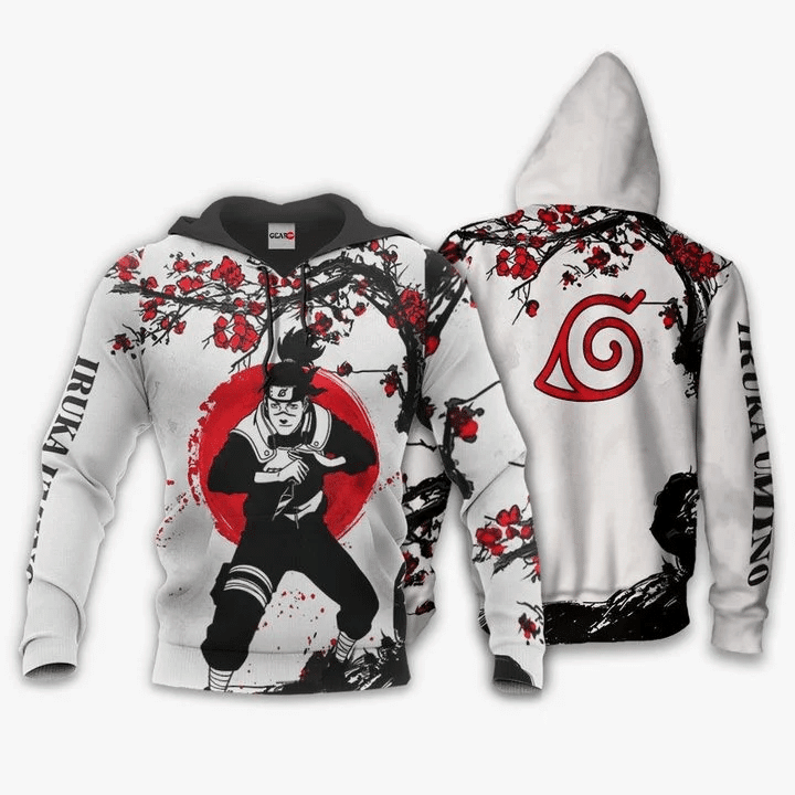 Umino Iruka Anime Manga Naruto For Men And Women 3d Hoodie Zip Hoodie Moonbestprint