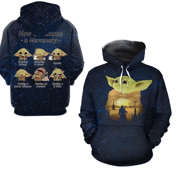Baby Yoda Mandalorian Star Wars Over Print 3d Hoodie Zip Hoodie Moonbestprint