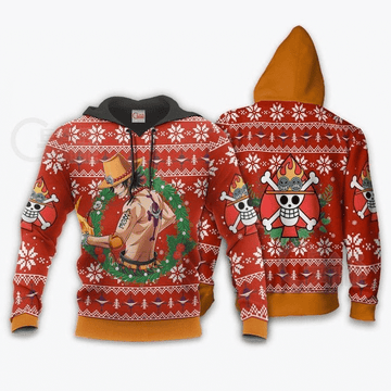 Portgas Ace Ugly Christmas Anime Manga One Piece For Men And Women 3d Hoodie Zip Hoodie Moonbestprint