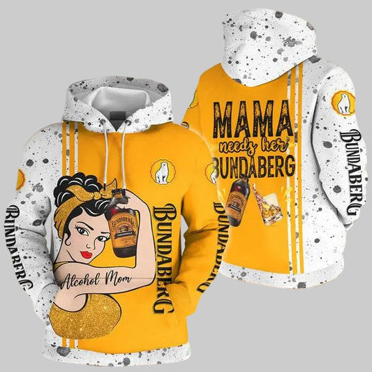 Alcohol Mom, Mama Needs Her Bundaberg, Mother's Day Gift All Over Print Hoodie, Zip Hoodie 16 Moonbestprint