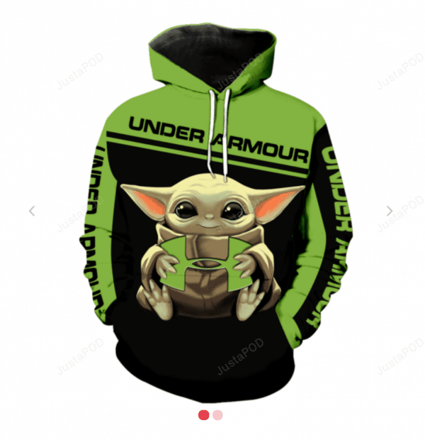 Baby Yoda Hug Under Armour 3d All Over Print Hoodie, Zip-up Hoodie Moonbestprint