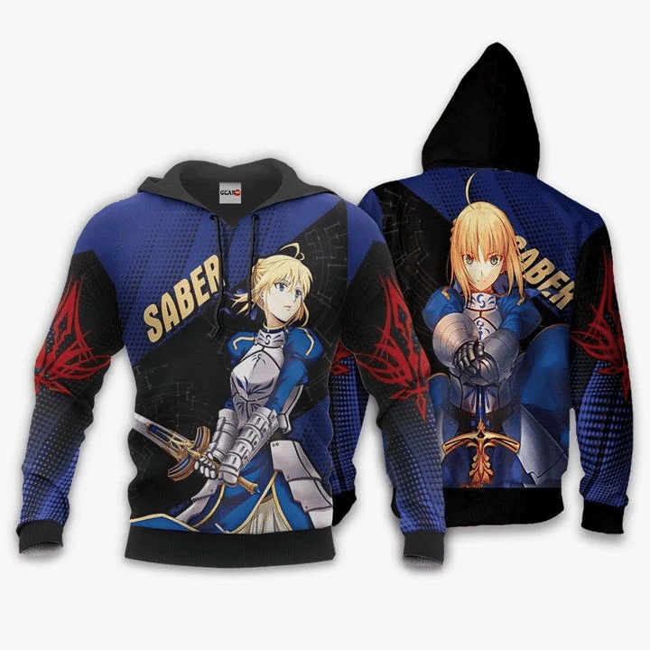 Fate Stay Night Saber Anime Manga For Men And Women 3d Hoodie Zip Hoodie Moonbestprint