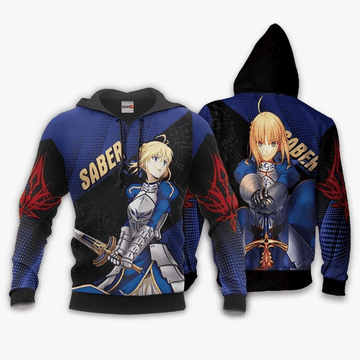 Fate Stay Night Saber Anime Manga For Men And Women 3d Hoodie Zip Hoodie Moonbestprint