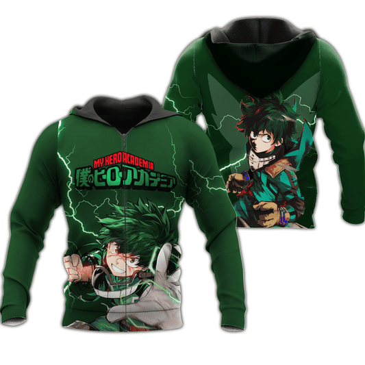 Izuku Midoriya Deku My Hero Academia Anime Manga For Men And Women 3d Hoodie Zip Hoodie Moonbestprint