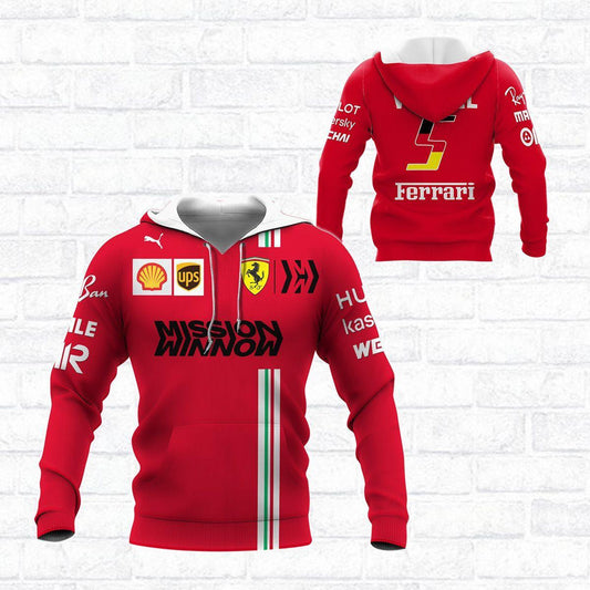 5 Sebastian Vettel Ferrari Racing Team All Over Print Hoodie, Zip Hoodie 409 Moonbestprint