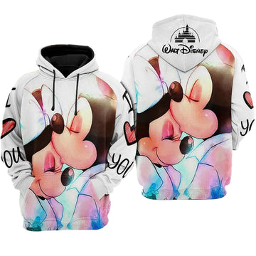 Mickey And Minnie Over Print 3d Hoodie Zip Hoodie Moonbestprint