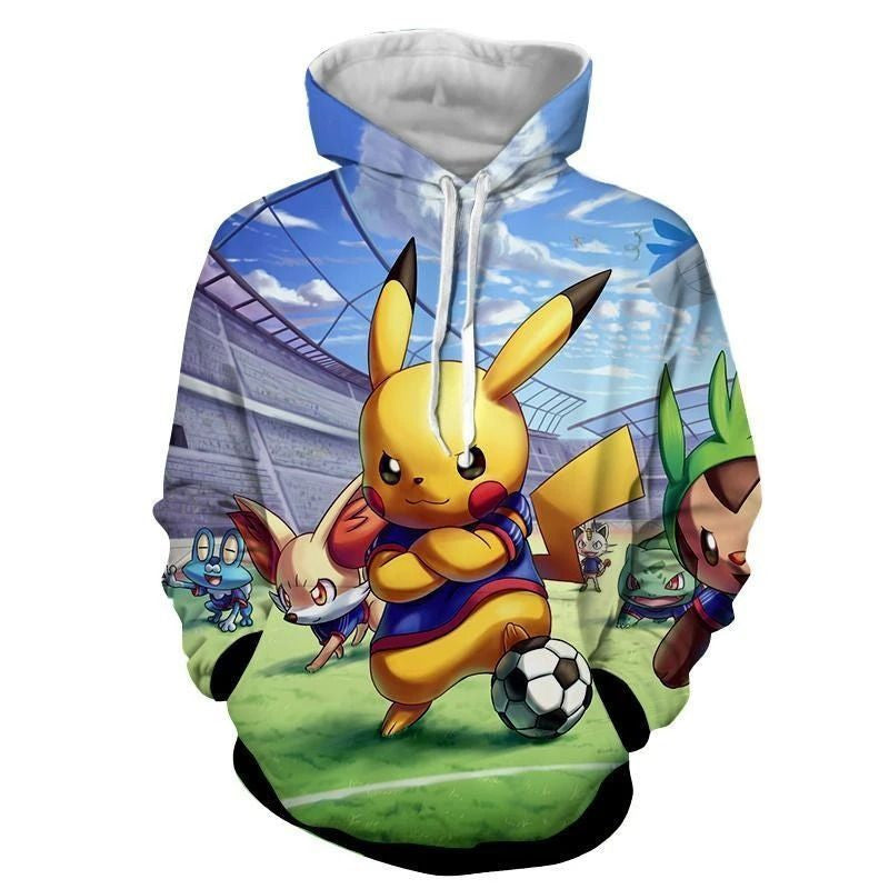 Pokemon Pikachu Soccer Football Full Over Print 3d Hoodie Zip Hoodie Moonbestprint