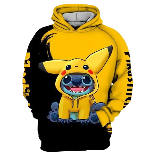 Pokemon Pikachu And Lilo And Stitch 3d Hoodie Zip Hoodie For Man And Woman Moonbestprint