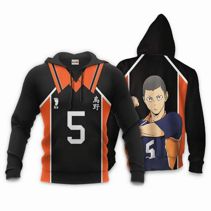 Ryunosuke Tanaka Karasuno Anime Manga Haikyuu Number 5 For Men And Women 3d Hoodie Zip Hoodie Moonbestprint