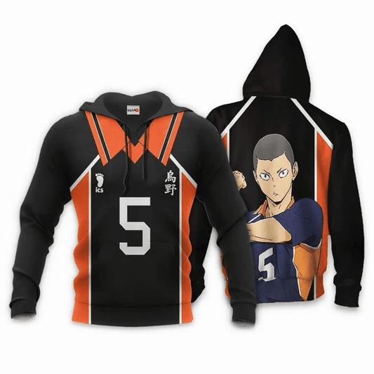 Ryunosuke Tanaka Karasuno Anime Manga Haikyuu Number 5 For Men And Women 3d Hoodie Zip Hoodie Moonbestprint