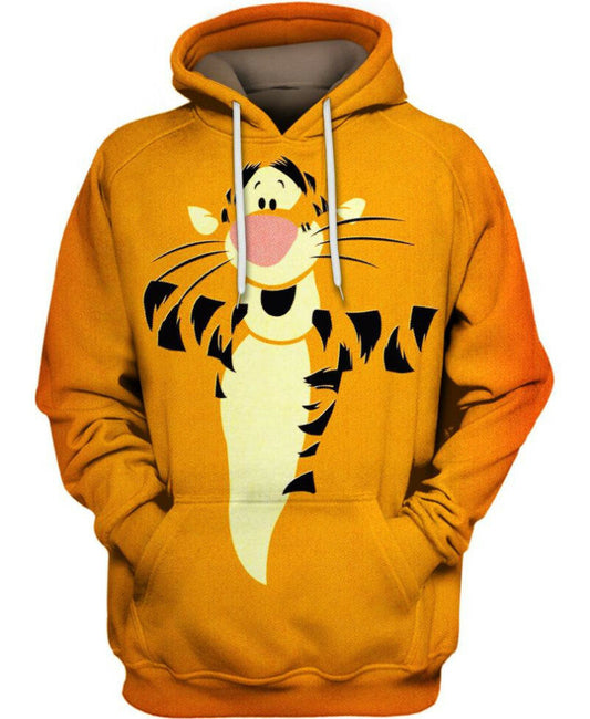 Orange Tigger 3d Hoodie Zipper Hoodie Moonbestprint