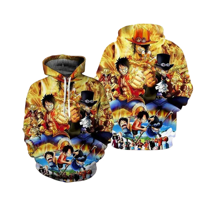 Lontse Anime One Piece Monkey D Luffy Novelty Over Print 3d Hoodie Zip Hoodie 4 Moonbestprint