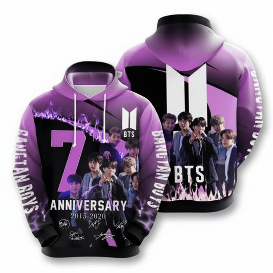 Bts Bangtan Boys 7th Anniversary 2013 2021 Signature Design Gift For Fan Custom 3d Hoodie All Over Printed Hoodie Moonbestprint
