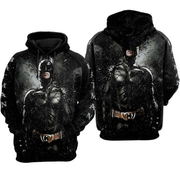 Batman Under Rain Black Hoodie Zip Hoodie Moonbestprint