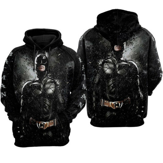Batman Under Rain Black Hoodie Zip Hoodie Moonbestprint