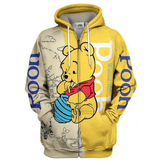 T-shirt Pooh Yellow 3d Print T-shirt Hoodie Adult Full Print Moonbestprint