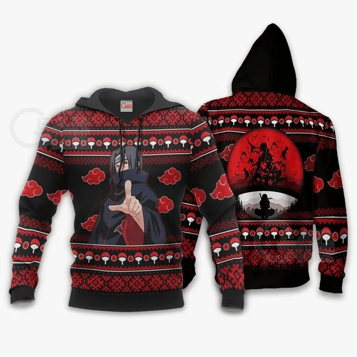 Itachi Ugly Chrismast Anime Manga Naruto For Men And Women 3d Hoodie Zip Hoodie Moonbestprint