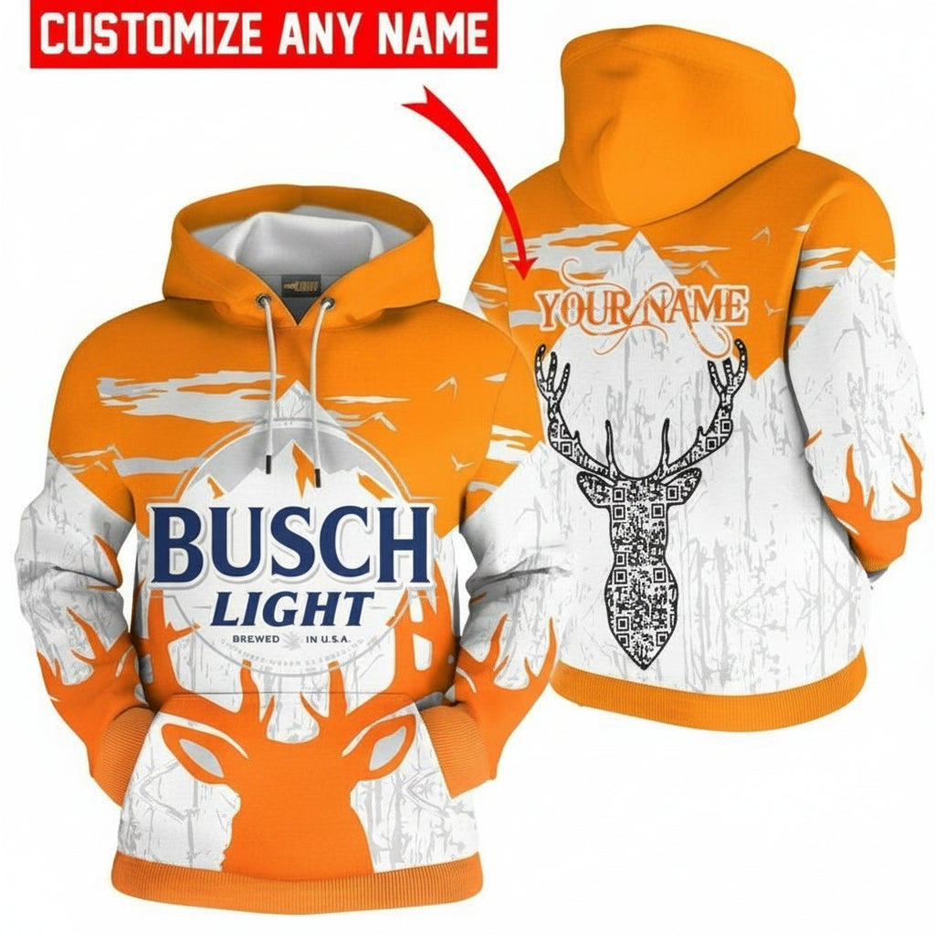 Busch Light Deer Custom Name Hoodie 3d Moonbestprint