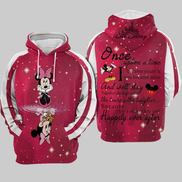 Minnie Mouse Disney, Cute Minnie Became Yours Valentine Aop Hoodie Moonbestprint