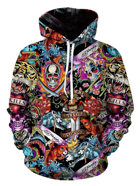 Men Manga Heros Chaos 3d Print Pullover Hoodie Sweatshirt Moonbestprint