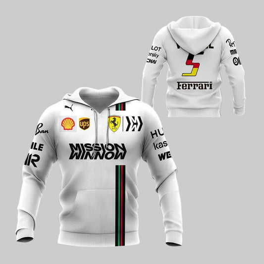 Sebastian Vettel Ferrari Racing Team All Over Print Hoodie, Zip Hoodie 407 Moonbestprint