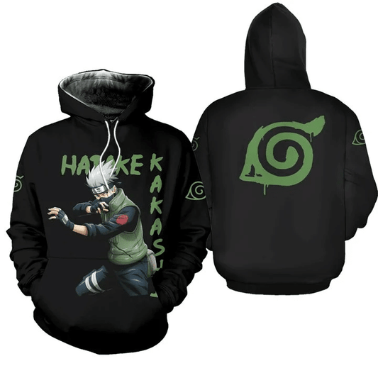 Hatake Kakashi Shirt Konoha Symbol Naruto Anime Manga For Men And Women 3d Hoodie Zip Hoodie Moonbestprint