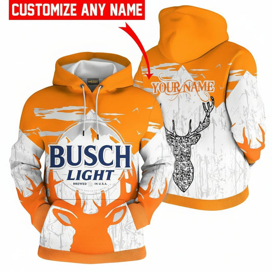 Personalized Busch Light Deer Ver59 All Over Print Hoodie, Zip Hoodie Moonbestprint