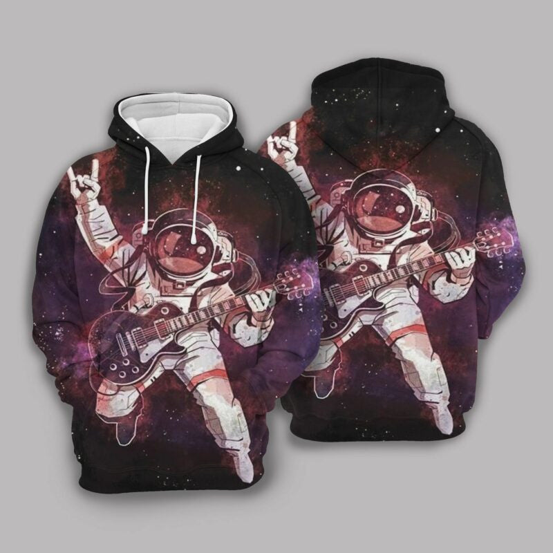Galaxy Rock N Roll Astronaunt 3d Hoodie Zip Hoodie Moonbestprint