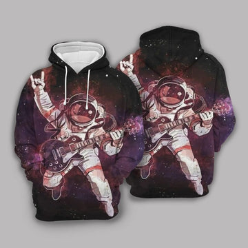 Galaxy Rock N Roll Astronaunt 3d Hoodie Zip Hoodie Moonbestprint