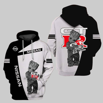 Groot And Nissan Gt-r All Over Print Hoodie 502 Moonbestprint
