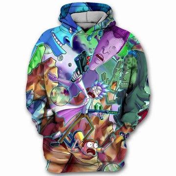Beavis And Butthead Cartoon Rick And Morty 3d Hoodie 931 Moonbestprint