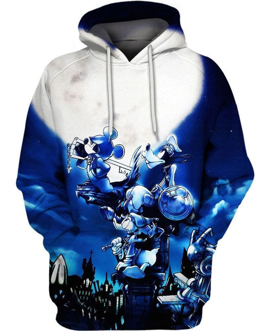 Kingdom Heart Mickey Goofy Donald Watching The Moon Over Printing Hoodie 3d T Shirt Sweatshirt Zip Hoodie Bomber 161 Moonbestprint